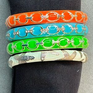 Sequin Enamel Bracelets Chain link pattern and starfish pattern Bangle stackable